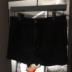 black denim shorts